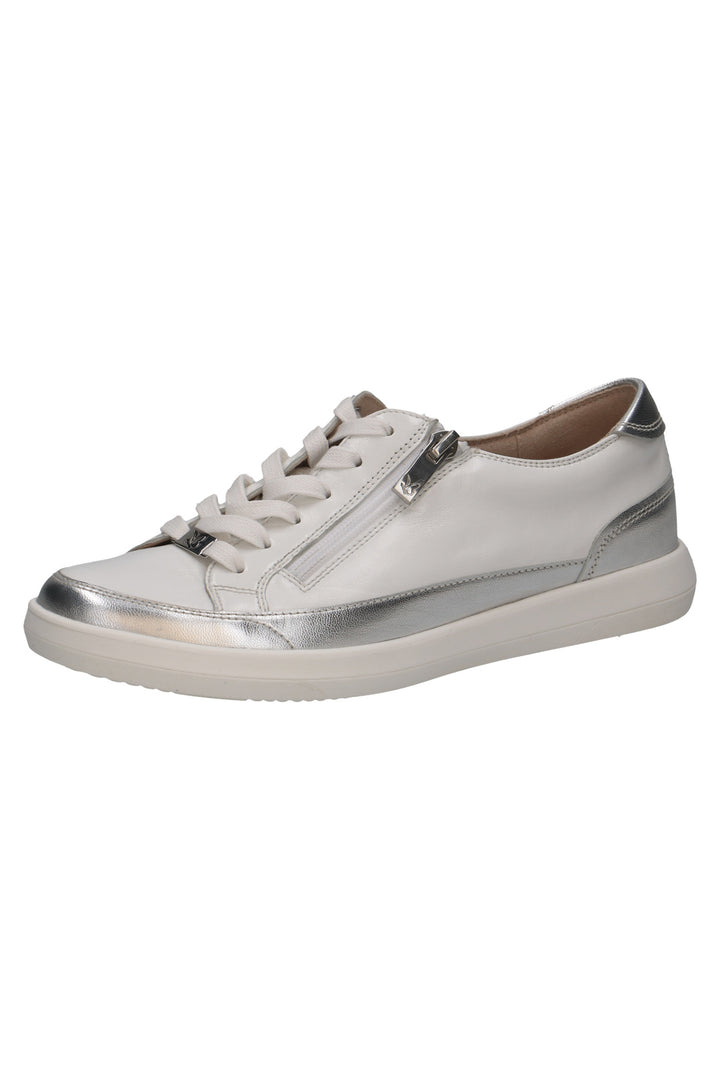 Caprice 9-23759-46-183 White Silver Leather Trainers