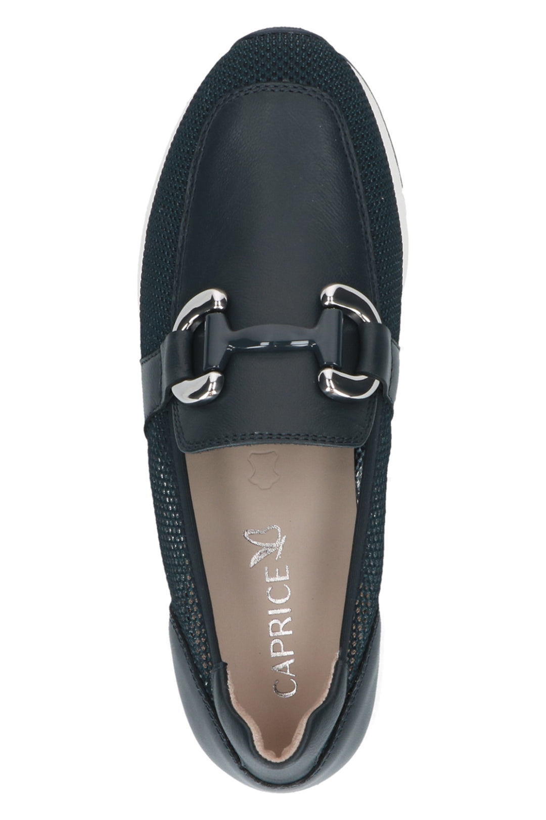 Caprice 9-24536-42-880 Navy White Ocean Comb Leather Trainers