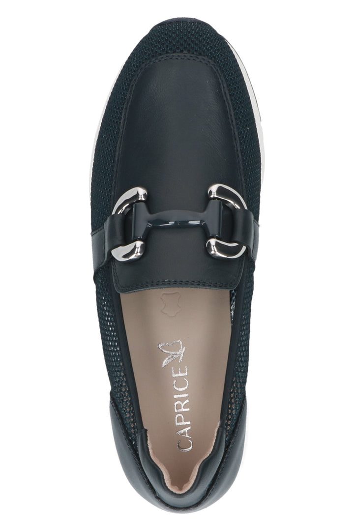 Caprice 9-24536-42-880 Navy White Ocean Comb Leather Trainers