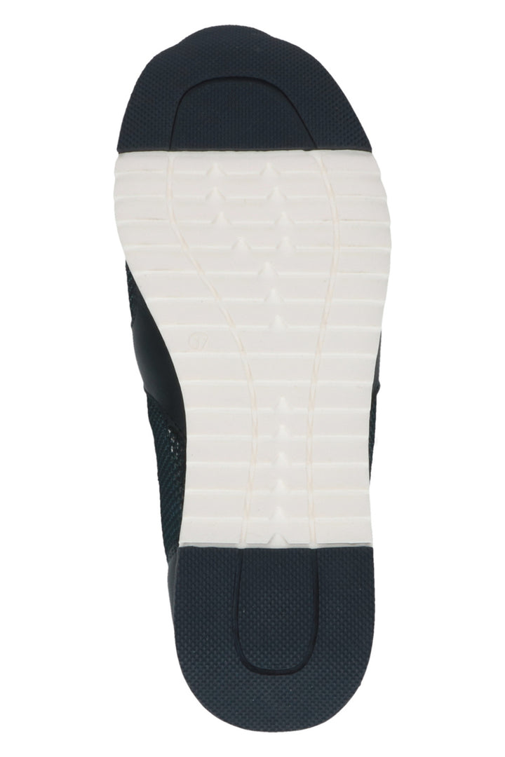 Caprice 9-24536-42-880 Navy White Ocean Comb Leather Trainers