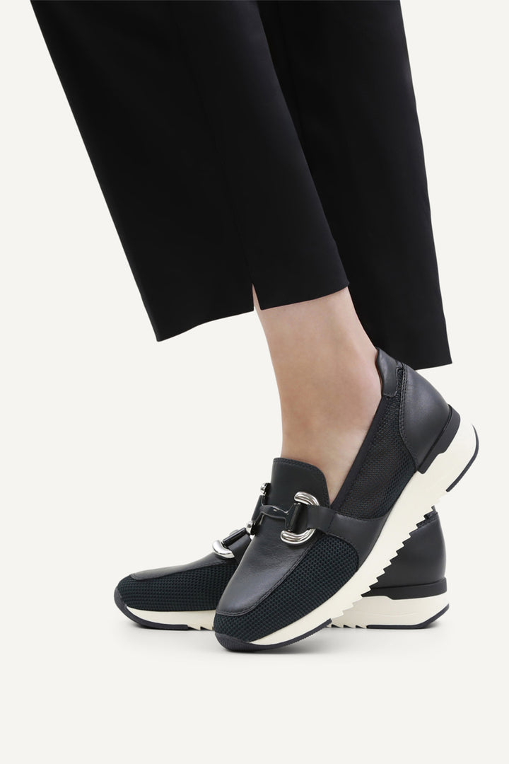 Caprice 9-24536-42-880 Navy White Ocean Comb Leather Trainers