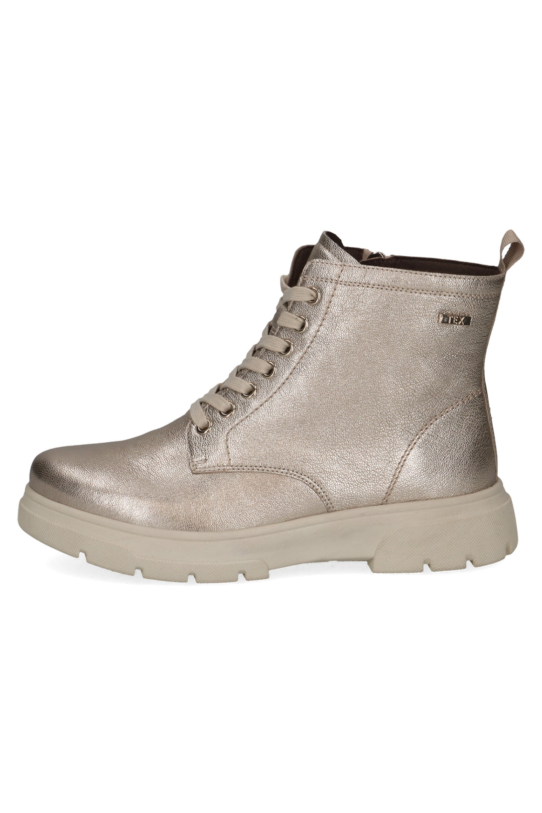 Silver metallic boot on a white background