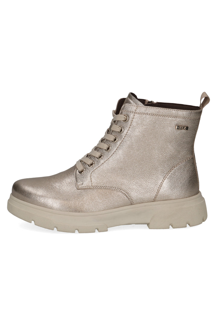 Silver metallic boot on a white background