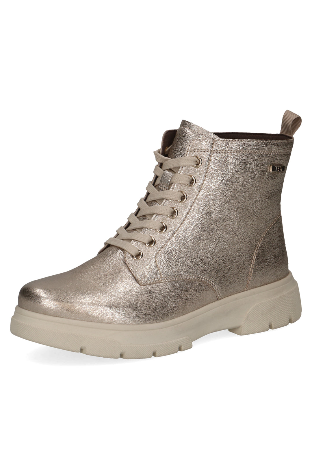 Silver metallic boot on a white background