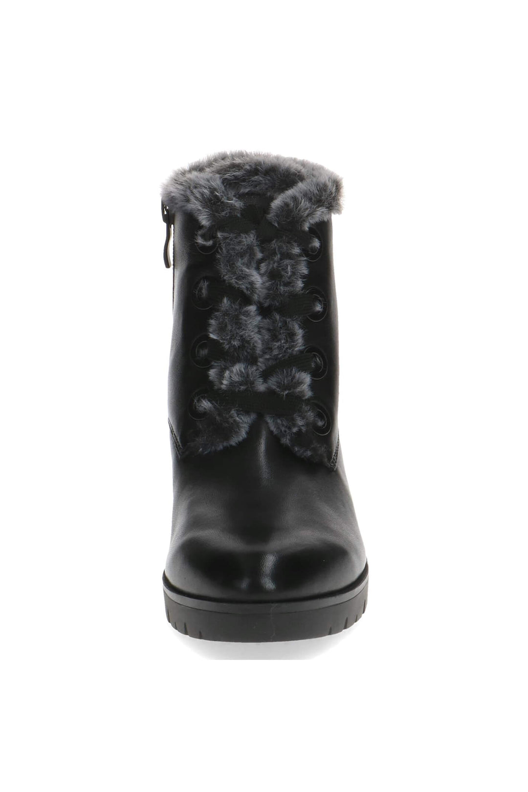 Caprice Antonette 25322 Black Soft Nappa Leather Faux Fur Trim Boots - Experience Boutique