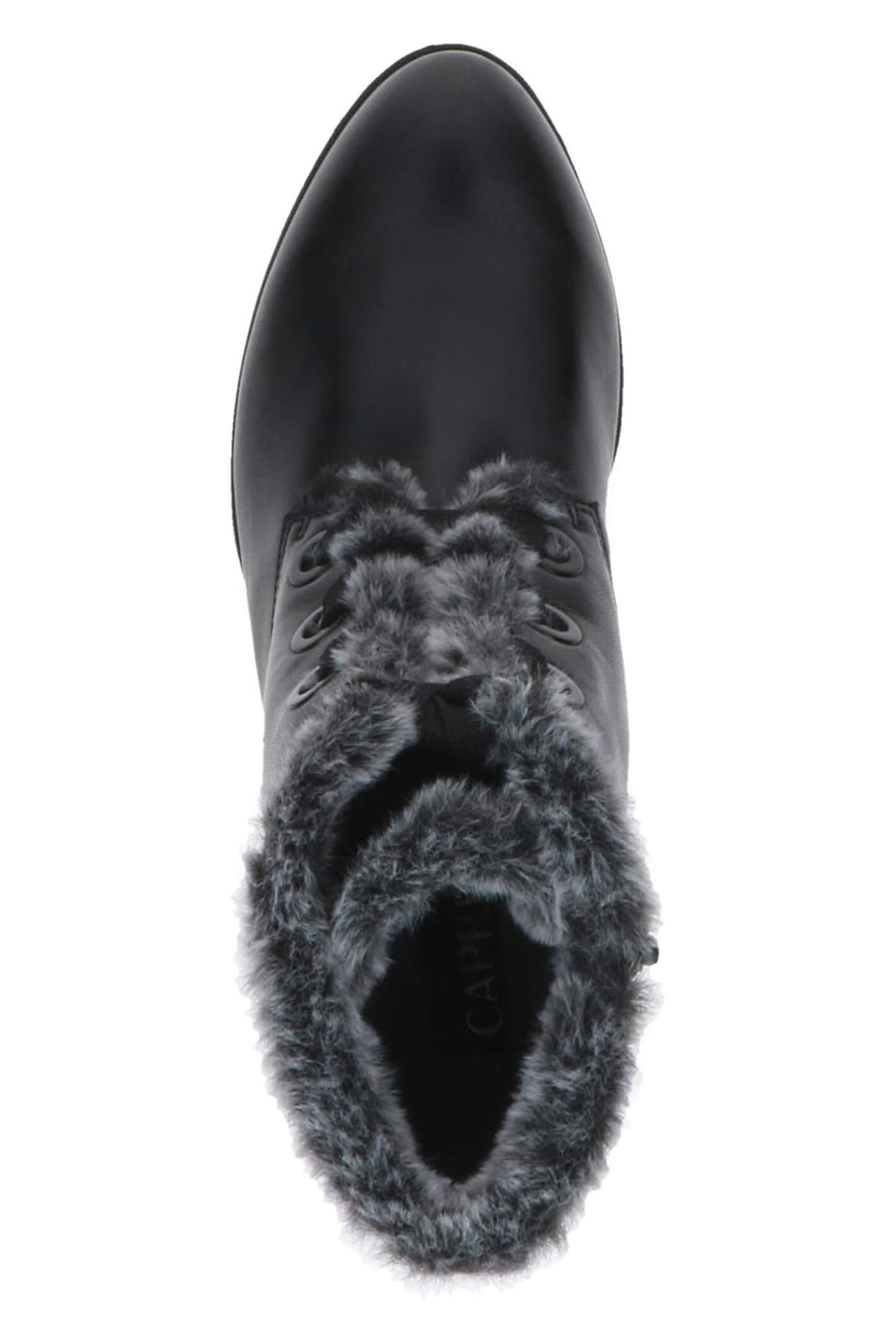 Caprice Antonette 25322 Black Soft Nappa Leather Faux Fur Trim Boots - Experience Boutique