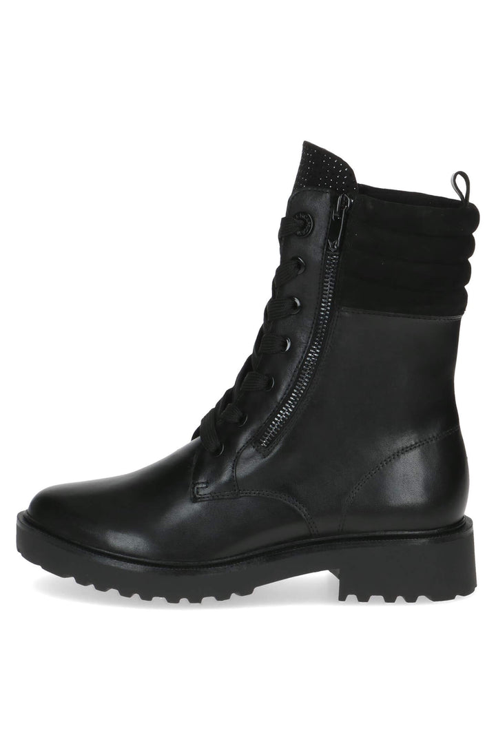 Caprice Ava 25212 Black Nappa Leather Zip Up Boots - Experience Boutique
