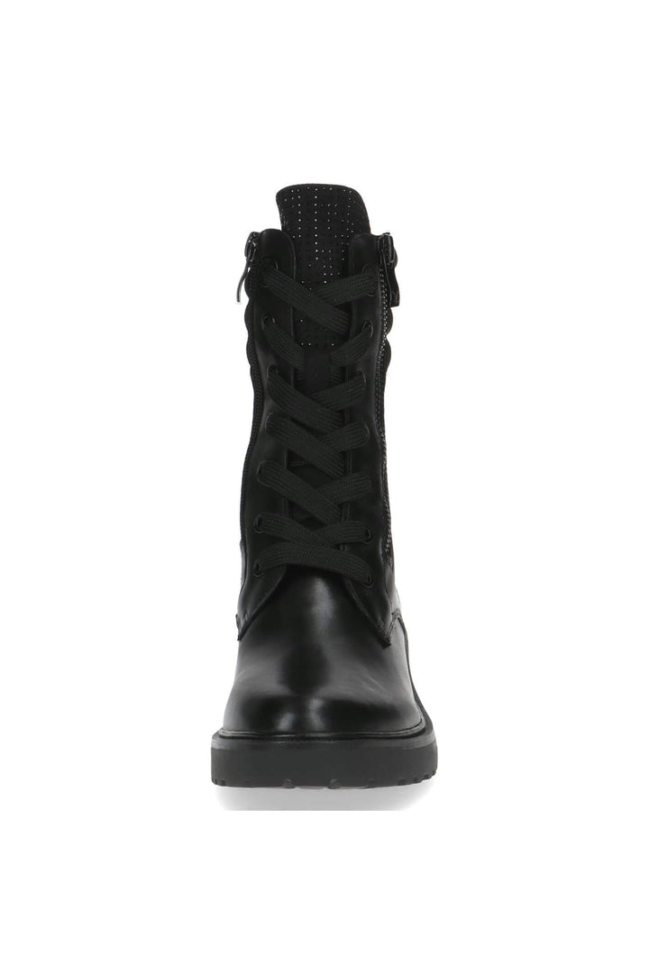 Caprice Ava 25212 Black Nappa Leather Zip Up Boots - Experience Boutique