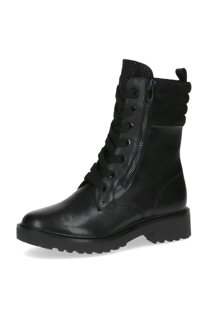 Caprice Ava 25212 Black Nappa Leather Zip Up Boots - Experience Boutique