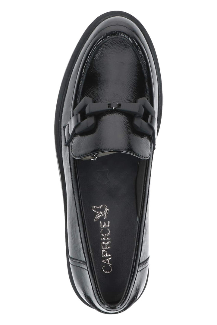 Caprice Giggi 24200 Black Patent Leather Loafer Shoes - Expeirence Boutique