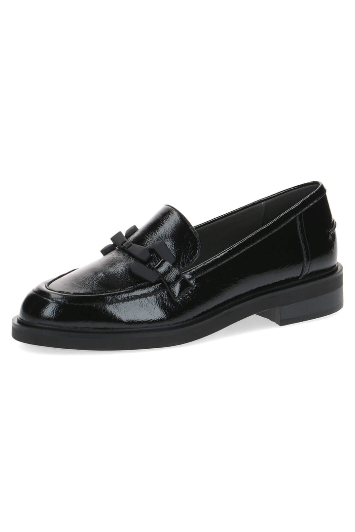 Caprice Giggi 24200 Black Patent Leather Loafer Shoes - Expeirence Boutique