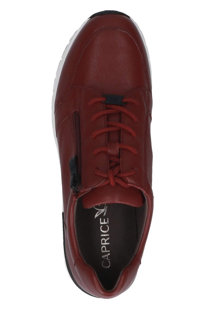 Caprice Lea 23755 Bordeaux Leather Nappa Trainers - Experience Boutique