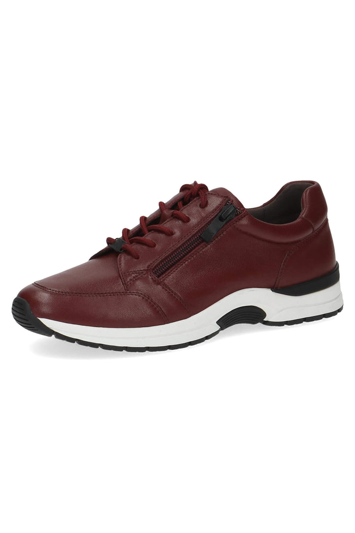 Caprice Lea 23755 Bordeaux Leather Nappa Trainers - Experience Boutique