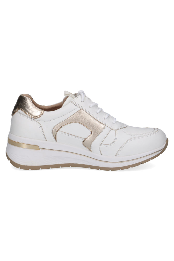 Caprice Trainers White Light Gold 9-23300-44 - Experience Boutique