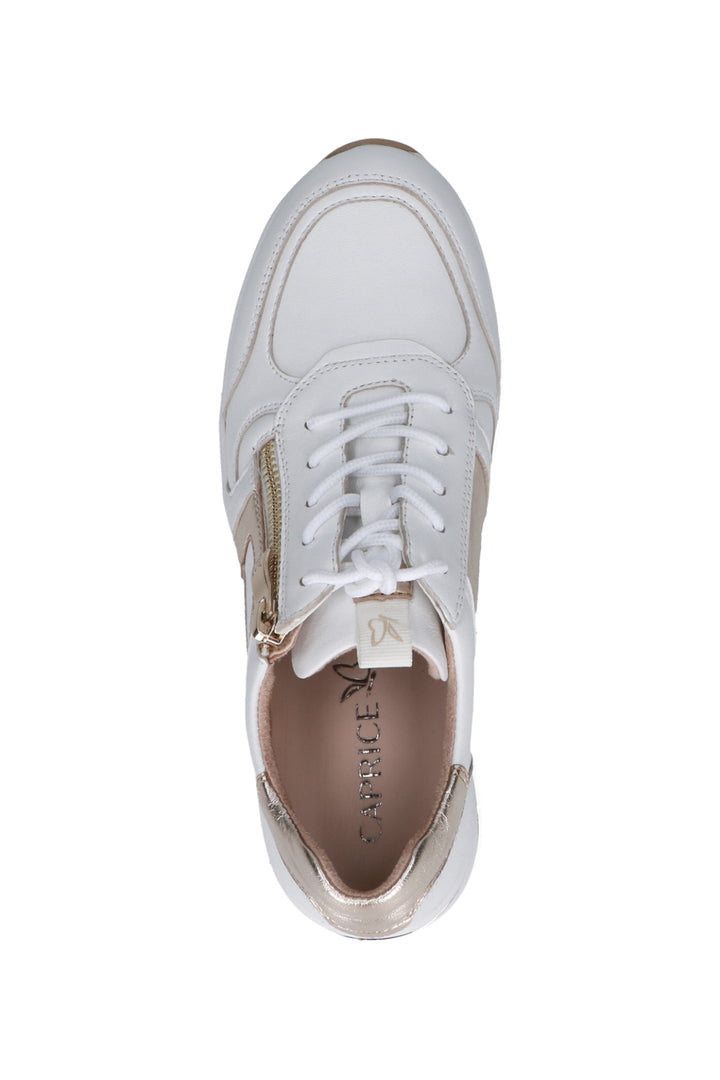 Caprice Trainers White Light Gold 9-23300-44 - Experience Boutique