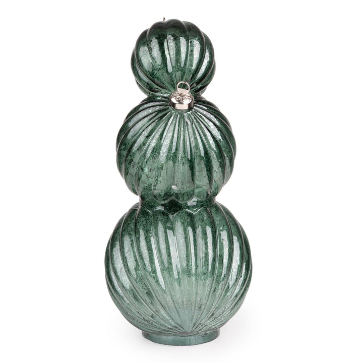 3 Stacking Glass Baubles with LED Lights - Green Hummingbird