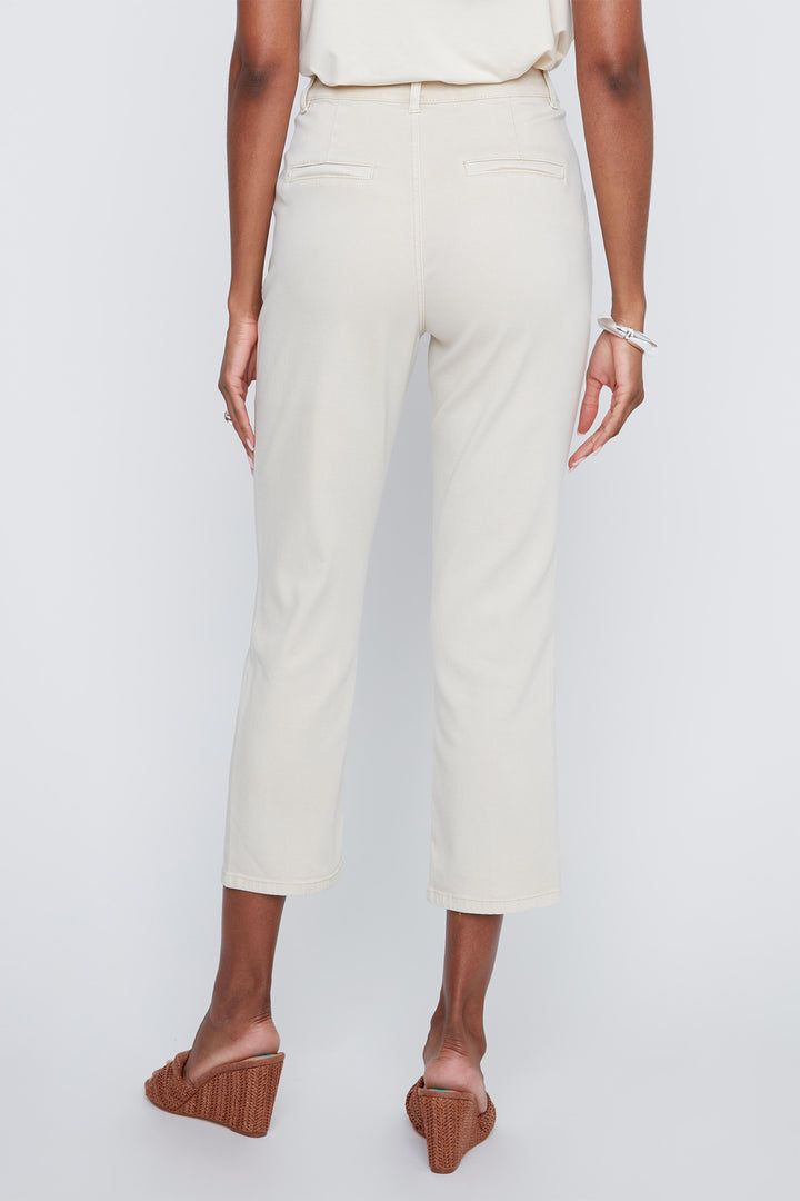 Coco Y Club 2612014 Shell White Drawstring Waist Cropped Trousers