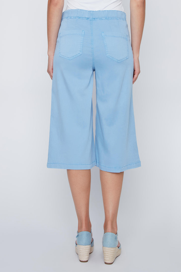 Coco Y Club 2612015 Coastal Blue Wide Leg Capri Pants