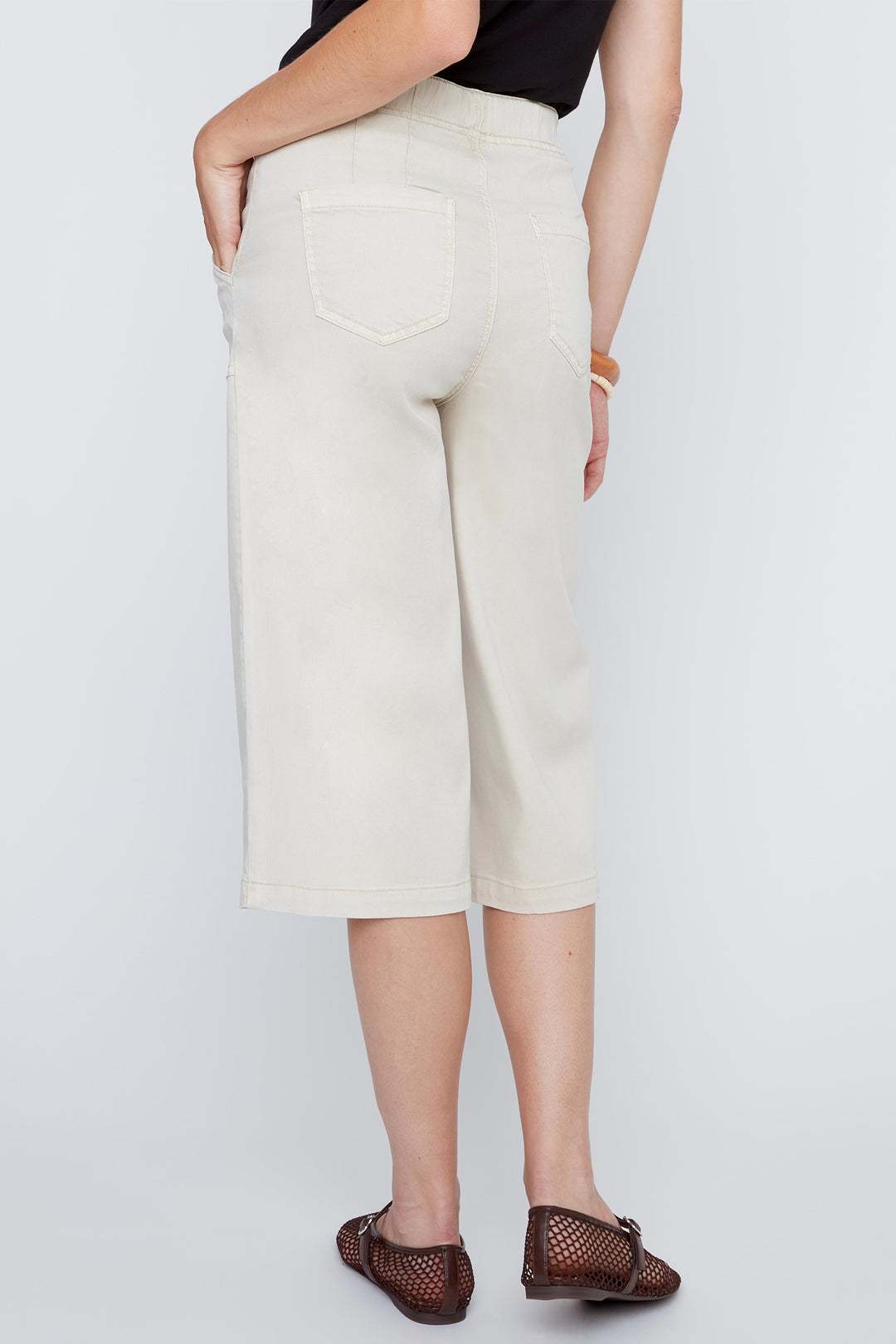 Coco Y Club 2612015 Shell Wide Leg Capri Trousers