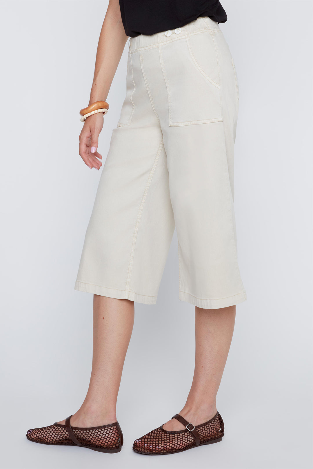 Coco Y Club 2612015 Shell Wide Leg Capri Trousers