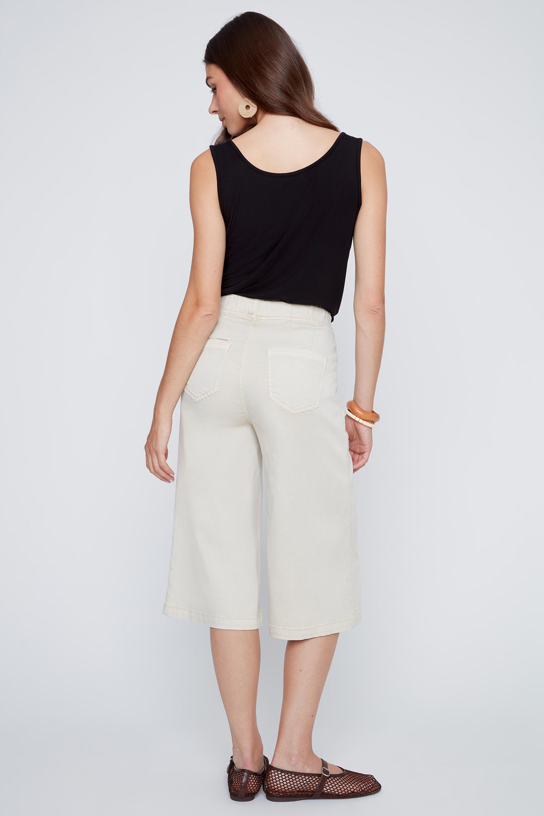 Coco Y Club 2612015 Shell Wide Leg Capri Trousers