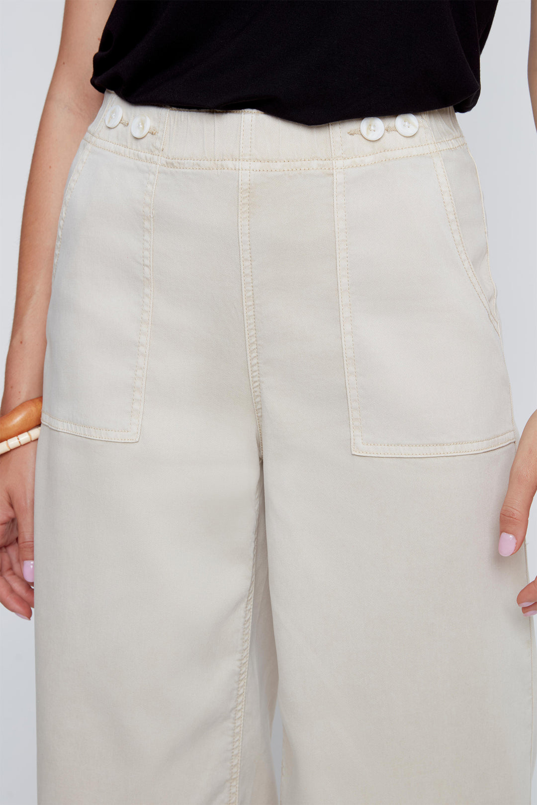 Coco Y Club 2612015 Shell Wide Leg Capri Trousers