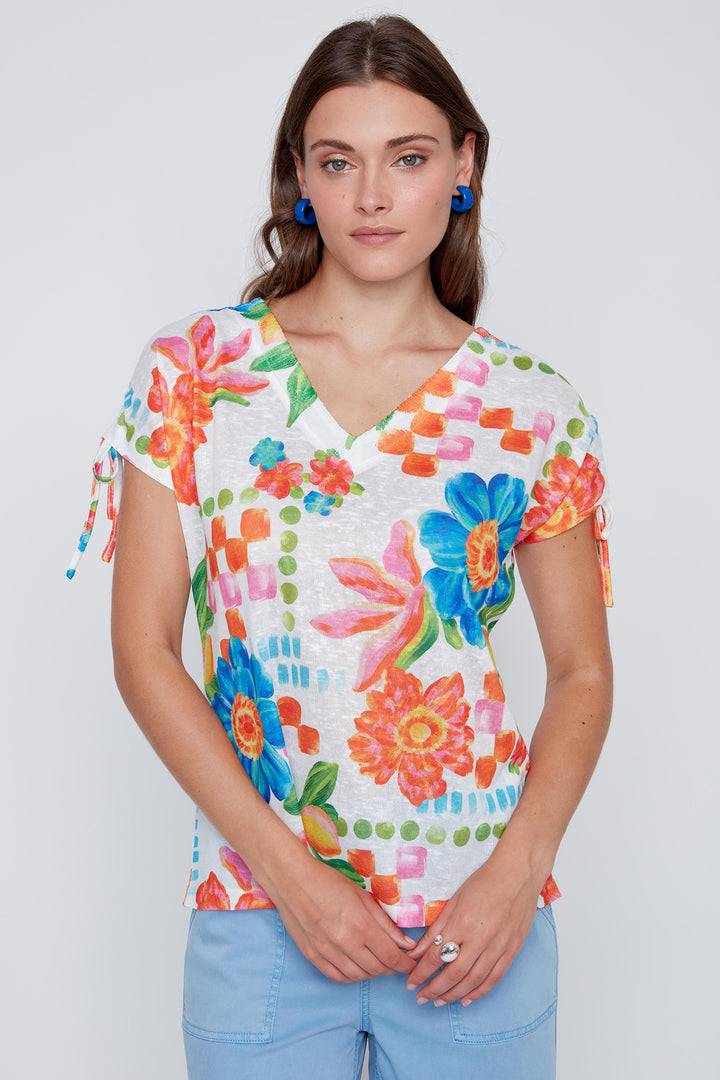 Coco Y Club 2613085 Multicolour Tropical Print Top