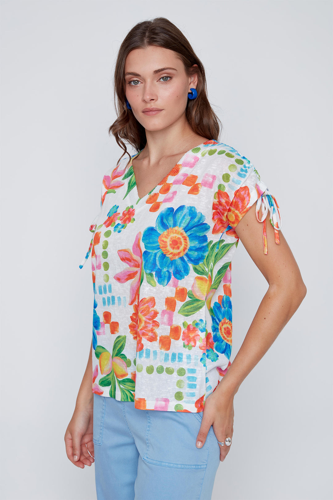 Coco Y Club 2613085 Multicolour Tropical Print Top