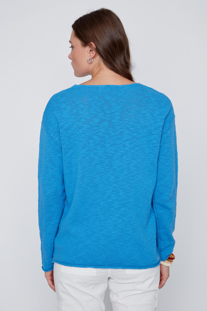Coco Y Club 2619039 Ibizia Blue V-Neck Jumper