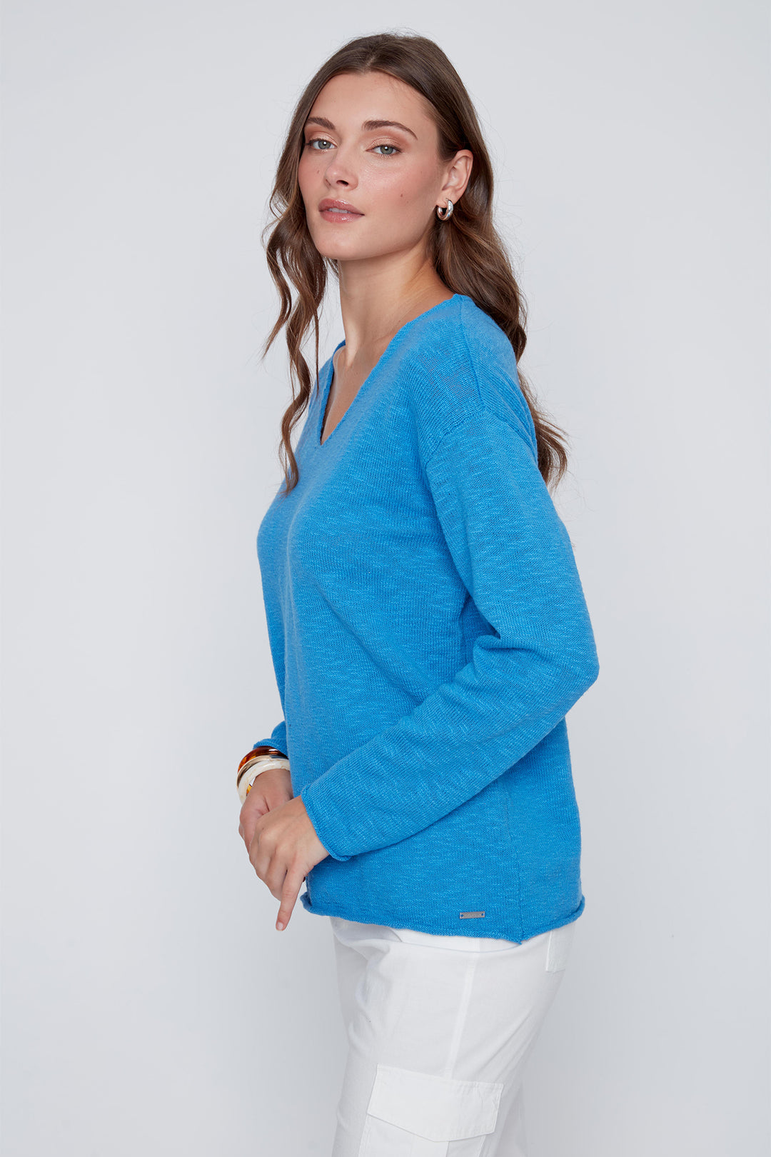 Coco Y Club 2619039 Ibizia Blue V-Neck Jumper