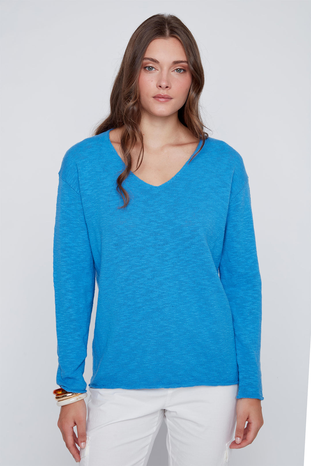 Coco Y Club 2619039 Ibizia Blue V-Neck Jumper