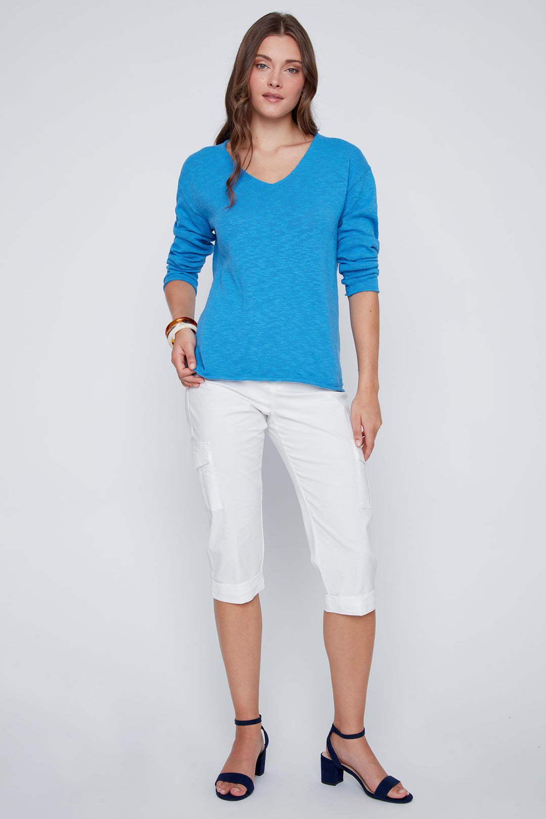 Coco Y Club 2619039 Ibizia Blue V-Neck Jumper