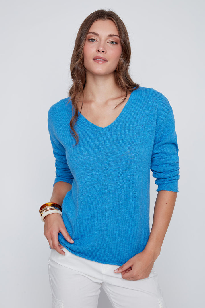 Coco Y Club 2619039 Ibizia Blue V-Neck Jumper