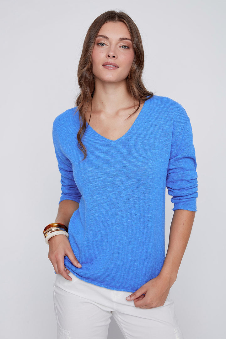 Coco Y Club 2619039 Ibizia Blue V-Neck Jumper