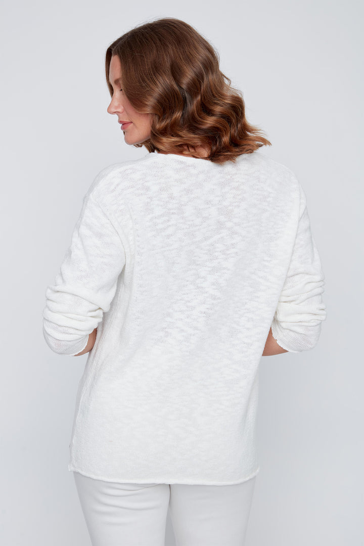Coco Y Club 2619039 White V-Neck Jumper