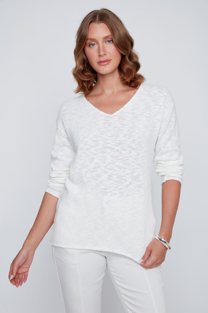 Coco Y Club 2619039 White V-Neck Jumper