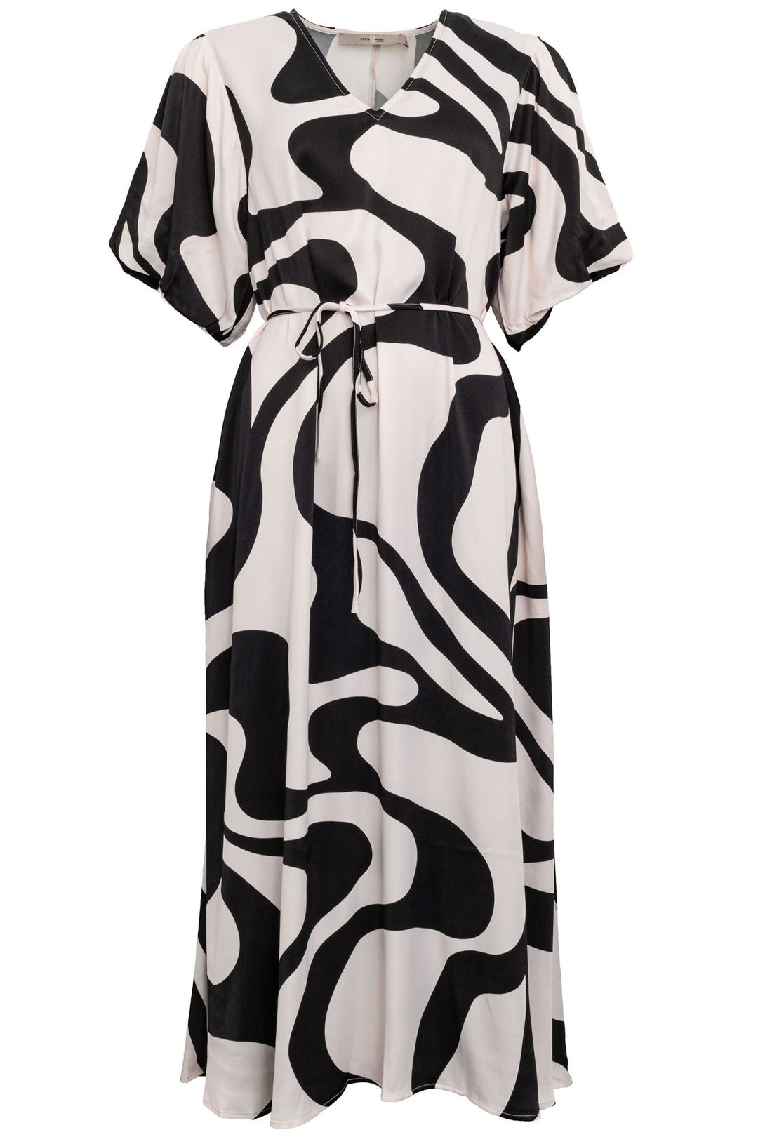 Costa Mani 2401305 Black White Monochrome Wave Nora Dress - Experience Boutique