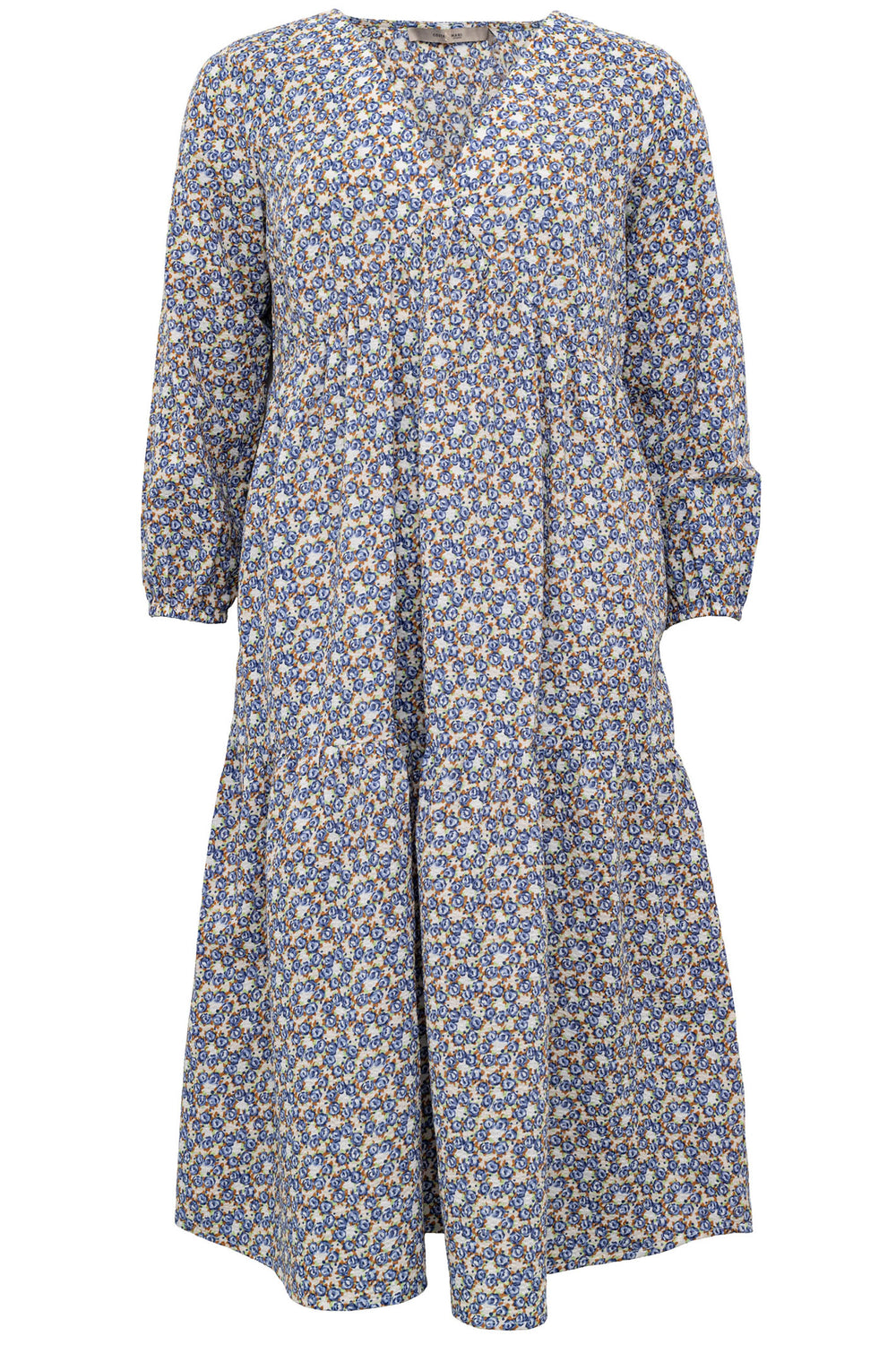 Costa Mani 2401316 Blue Flower Seersucker A-Line Dress - Experience Boutique
