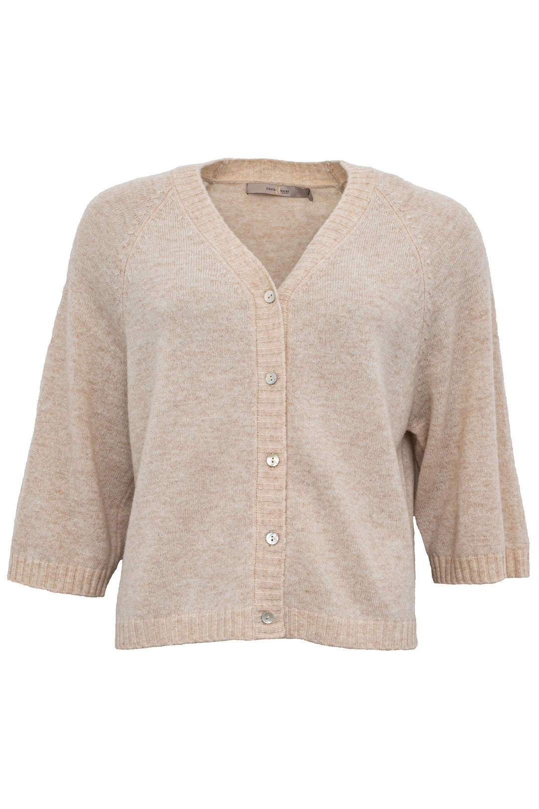 Costa Mani 2401600 Sand Pure Cashmere Cardigan - Experience Boutique