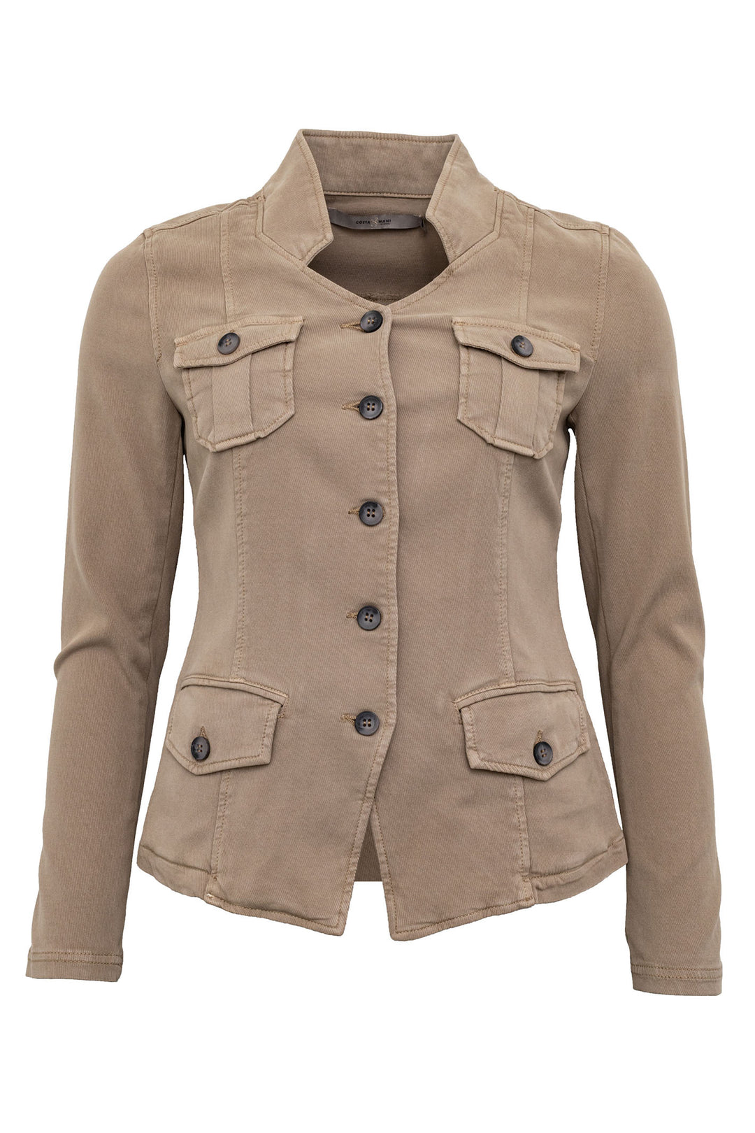 Costa Mani 2401908 Coss Wolf Taupe Stretch Jersey Jacket - Expereince Boutique