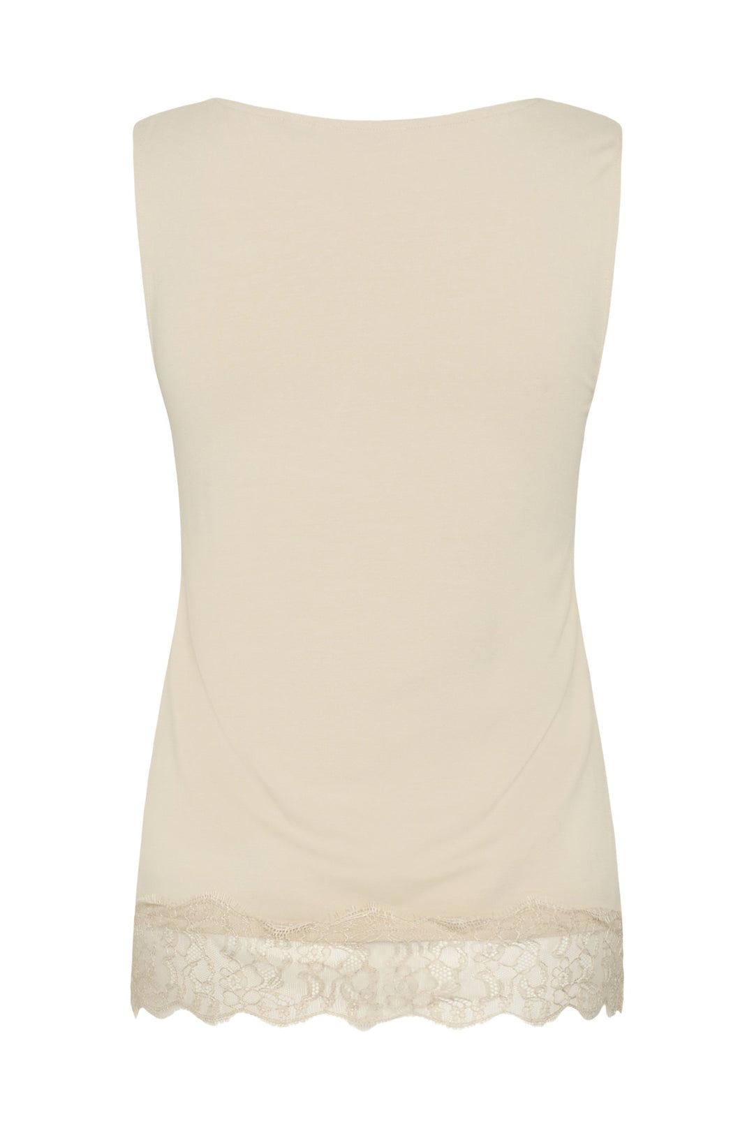 Cream Clothing CRAlvaia oatmeal beige jersey lace top, back packshot