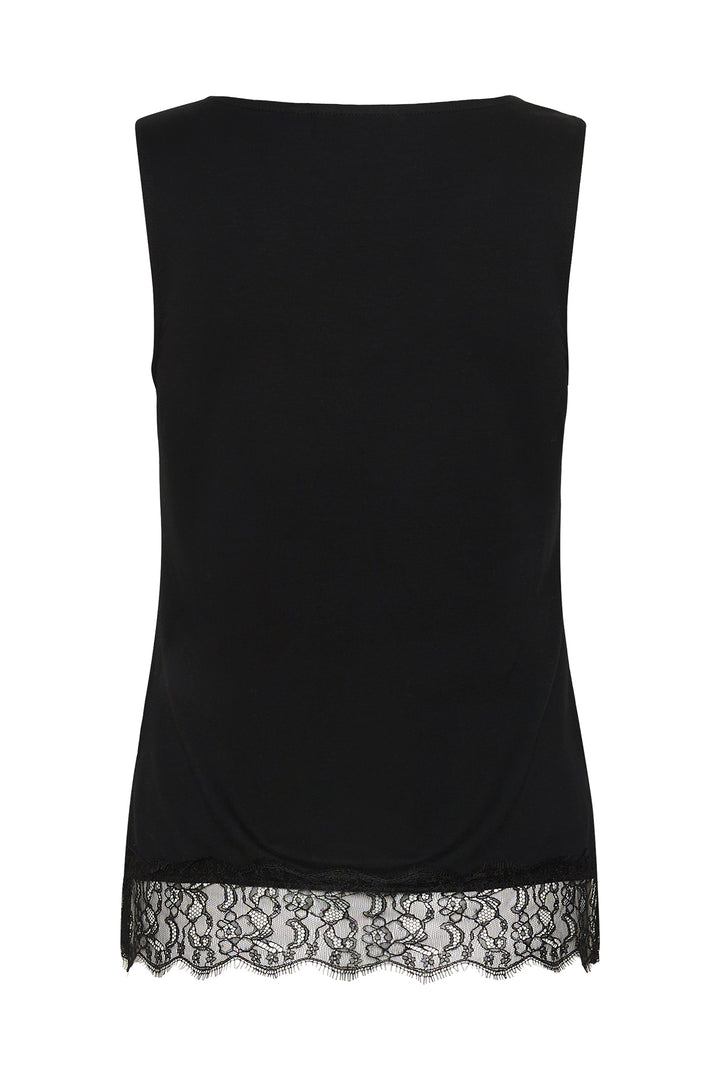 Cream Clothing CRAlvaia pitch black jersey lace top, alternate model view
