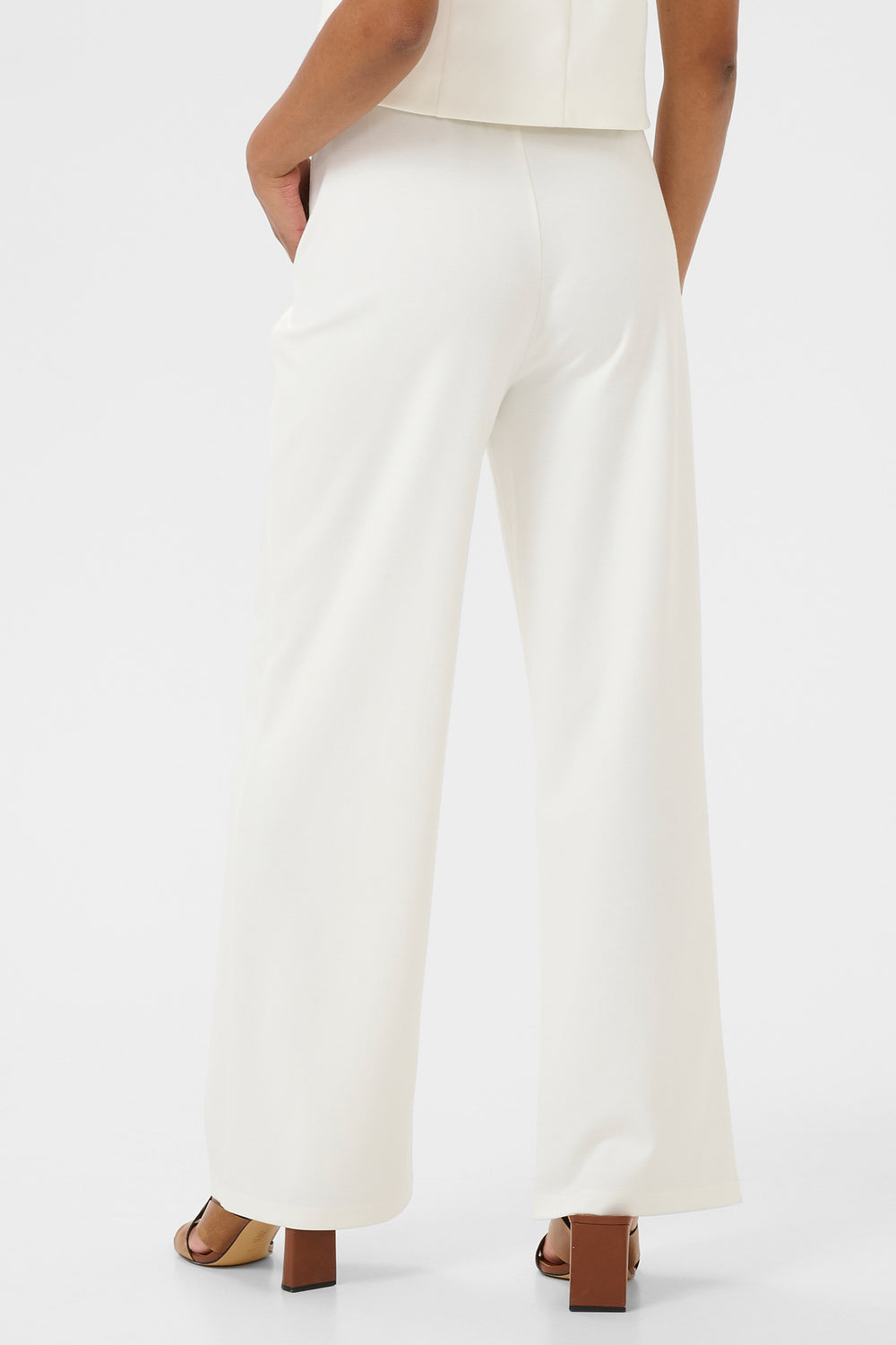 Cream Clothing CRAnett Marshmallow White Wide Leg Trousers 10612047 114300 - Experience Boutique
