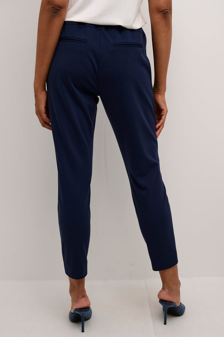 Cream Clothing CRAnett Navy Jersey Cropped Trousers 10604411 193923 - Experience Boutique