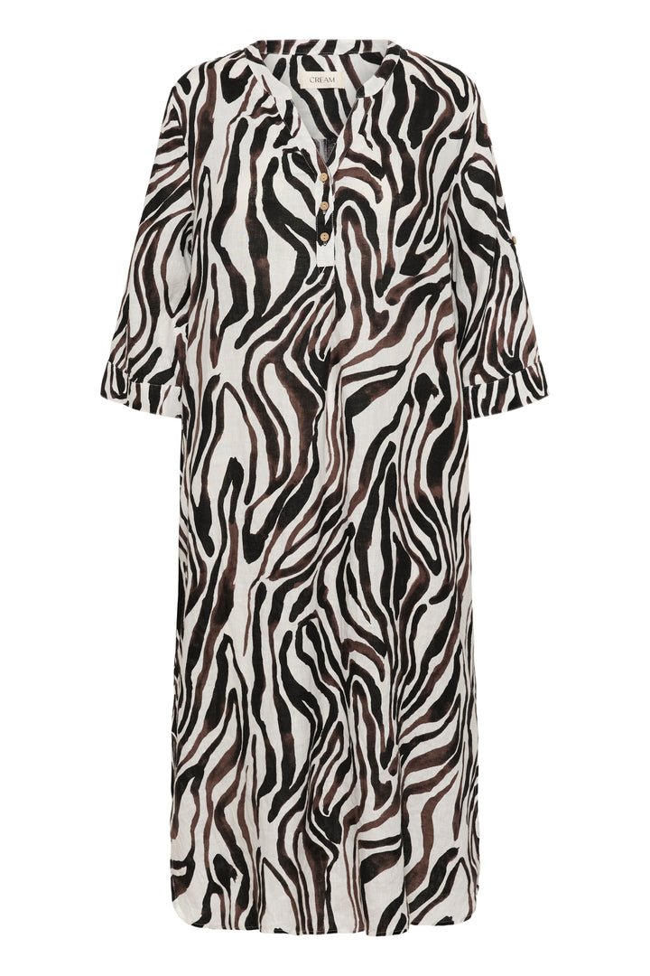 Cream Clothing CRBellis Black White Linen Caftan Dress 10611577 109051