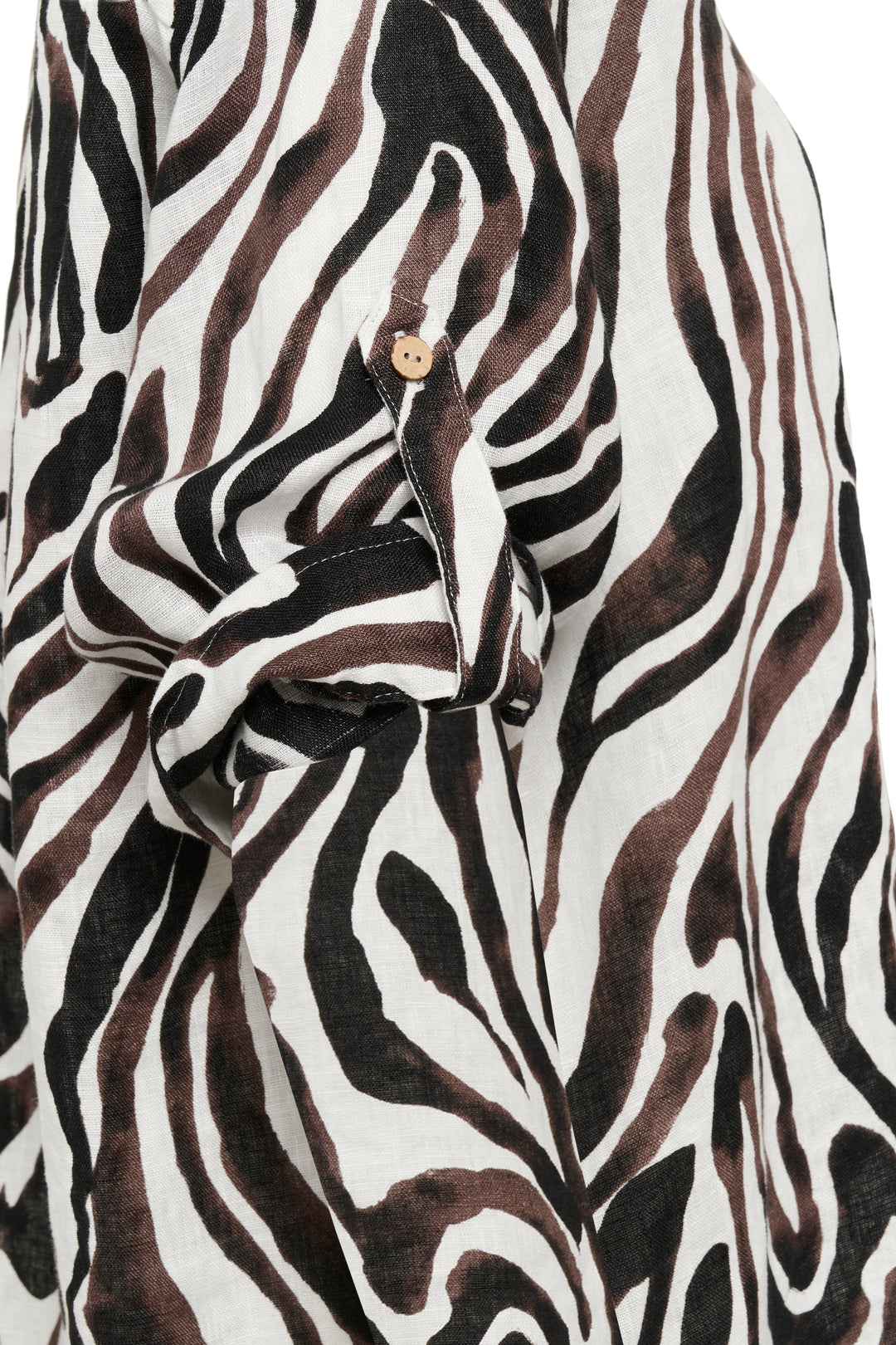 Cream Clothing CRBellis Black, Brown &amp; White Linen Shirt 10612267 109051
