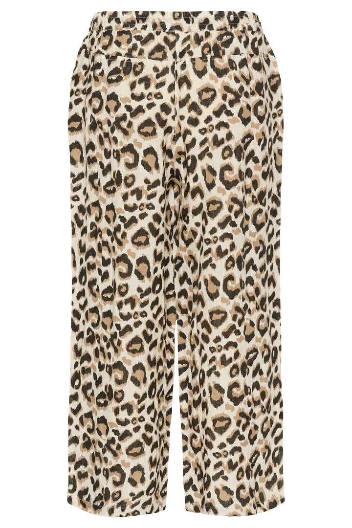 Cream Clothing CRBellis Nature Leopard Linen Trousers 10614017 107352 - Experience Boutique