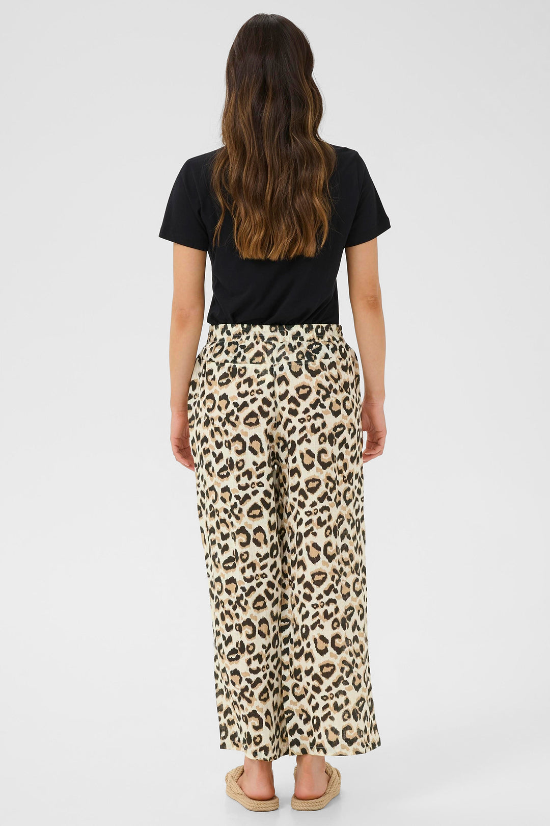 Cream Clothing CRBellis Nature Leopard Linen Trousers 10614017 107352 - Experience Boutique