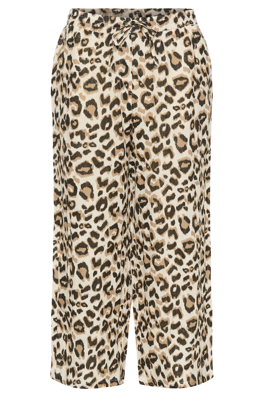 Cream Clothing CRBellis Nature Leopard Linen Trousers 10614017 107352 - Experience Boutique