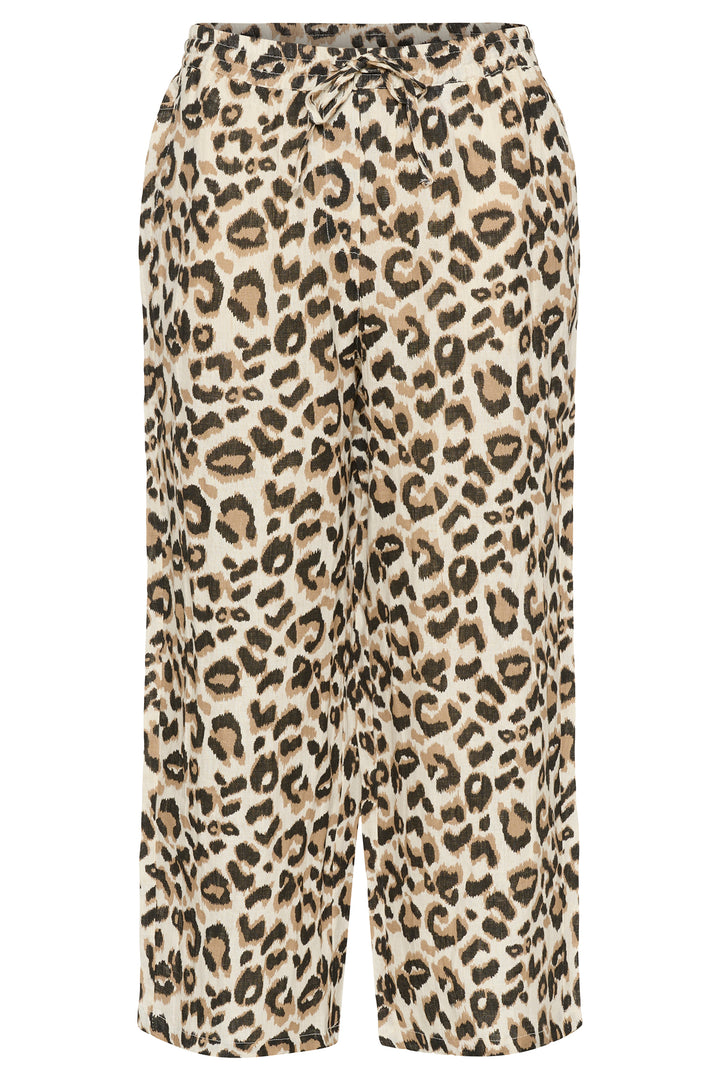 Cream Clothing CRBellis Nature Leopard Linen Trousers 10614017 107352 - Experience Boutique